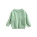 Toddler Baby Girl Boys Sweater Round Neck Long Sleeve Candy Color Knitted Pullover Tops Autumn Winter Sweatshirt