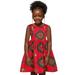 Toddler K ids B aby Girls African Dashiki Traditional Style Sleeveless Round Neck Dress Ankara Princess Dresses Outfits Girl K ids Dresses Lace Dress for Bridesmaid