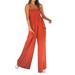 JURANMO Women s Loose Casual Jumpsuit Stretchy Fashion Loungewear Wrap V Neck Sleeveless One Piece Pants Stretchy Long Pants Romper