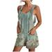 ZQGJB Discount Jumpsuits for Women Dressy 2023 Clearance Summer Plus Size Linen Short Overalls Casual Bowknot Adjustable Suspender Shorts Solid Color Rompers with Pockets #05-Army Green S