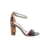 Sam Edelman Heels: Brown Leopard Print Shoes - Women's Size 9 1/2 - Open Toe