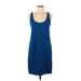 Pink Tartan Casual Dress - Slip dress: Blue Solid Dresses - Women's Size Medium