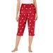 Plus Size Women's Knit Sleep Capri by Dreams & Co. in Classic Red Polar Bear (Size L) Pajamas
