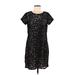 Ann Taylor LOFT Casual Dress - Shift: Black Leopard Print Dresses - Women's Size 8