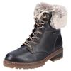 Winterboots REMONTE "ELLE-Collection", Damen, Gr. 38, schwarz (schwarz, kombiniert), Leder, Textil, casual, Schuhe, mit Kontrastnaht