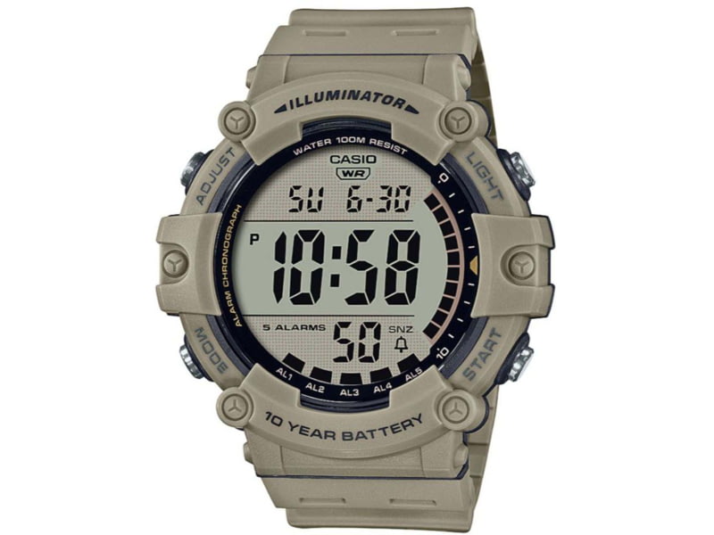 Casio Outdoor Classic 10-Year Battery Digital Watch w/Resin Strap - Mens Tan One Size AE1500WH-5AV