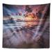 East Urban Home Beautiful Sea Waves At Sunset Beach Photo Tapestry Metal in Black | 32 H x 39 W in | Wayfair 93DE1C25AD9643AC893B78B5F7B67CD2