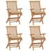 Red Barrel Studio® Patio Chairs Outdoor Bistro Folding Chair w/ Cushions Solid Wood Teak Wood in Brown | 35.04 H x 21.65 W x 23.62 D in | Wayfair