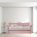 Rosdorf Park Velvet Fabric Tufted Daybed w/ Trundle Upholstered/Velvet in Pink | 42 H x 43 W x 94 D in | Wayfair 51FBE263F2604664A20D061505A87D7D