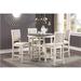 Red Barrel Studio® Yaret Dining Set Wood/Upholstered in White | 44.25 H x 44.25 W x 44.25 D in | Wayfair 6DD64BE5D3804FC08ED6C461405E8895