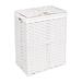 August Grove® Handwoven Rectangle Laundry Hamper Plastic in Pink/White/Blue | 24 H x 22.75 W x 22.75 D in | Wayfair