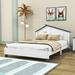 Red Barrel Studio® Wood Platform Bed w/ House-shaped Headboard Wood in Gray/White/Brown | 38 H x 57 W x 82 D in | Wayfair