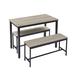 Ebern Designs Deianira Rectangular 43.3" L x 23.6" W Dining Set Wood/Metal in Brown/Gray | 30 H x 23.6 W x 43.3 D in | Wayfair