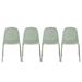 Latitude Run® Odling Modern Dining Stacking Chairs Metal Chrome Legs w/ Solid Back Stackable set of 4 Plastic/Acrylic/Metal in Green | Wayfair