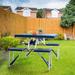 Latitude Run® Centerdale Rectangular 4 - Person Aluminum Outdoor Camping Table in Blue/White | 26.18 H x 53.35 W x 33.66 D in | Wayfair