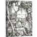 ZHENMIAO XINLEI TRADING INC Albrecht Durer St Jerome in the Cavern - Wrapped Canvas Drawing Print Canvas, in Black/Gray/White | Wayfair