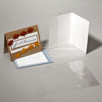 Crystal Clear Folded Card Jacket For Holiday and Greeting Cards Bag Size: 9 1/4" x 11 3/4" 100 Bags Crystal Clear Bags