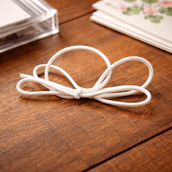 Solid White Stretch Loop 8" 50 pack