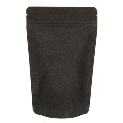 Medium Black Rice Paper Stand Up Zip Pouch Bags - 4 oz. - Room for Logo Sticker Size: 5 1/8