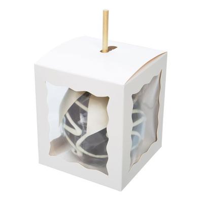 White Kraft Candy Apple Box w/ Windows & Hole in Top - Great for Caramel Apples & Candy Apples Box Size: 4" x 4" x 4 5/8" 25 Boxes |
