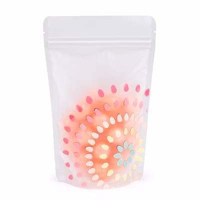 Pastel Frosted Bloom Stand Up Zipper Pouch 5 1/8" x 3 1/8" x 8 1/8" 25 pack ZBGSW3BL