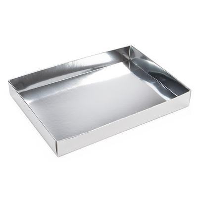 Shimmer Silver Paper Box Bottom 5 3/8" x 1" x 7 1/2" 25 pack