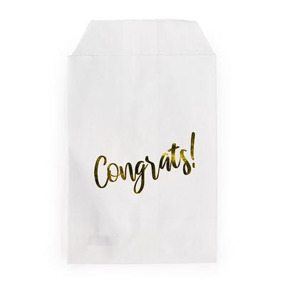 Paper Treat Bags Gold Congrats 3" x 5" 100 pack GPB35GC