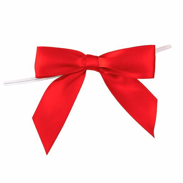 Red Pre-tied Bow 3 1/2" 25 pack