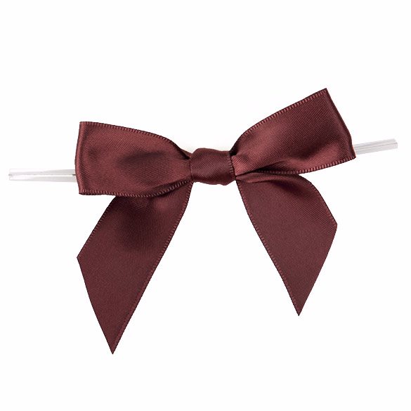 Dark Burgundy Pre-tied Bow 3 1/2" 25 pack