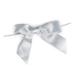 Metallic Silver Pre-tied Bow 3 1/2" 25 pack MBOWS