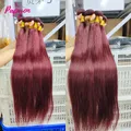 tissage humain hair Burgundy Red 99j Straight Bundles extensions cheveux tissage cheveux humain lot
