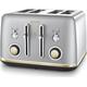 BREVILLE Mostra VTT929 4-Slice Toaster - Silver, Silver/Grey,Gold