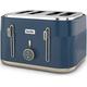 BREVILLE Obliq VTT996 4-Slice Toaster - Navy & Gold, Blue,Gold