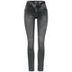Street One Graue Slim Fit Jeans Damen authentic dark grey wash, Gr. 33-34, Baumwolle, Weiblich Denim Hosen