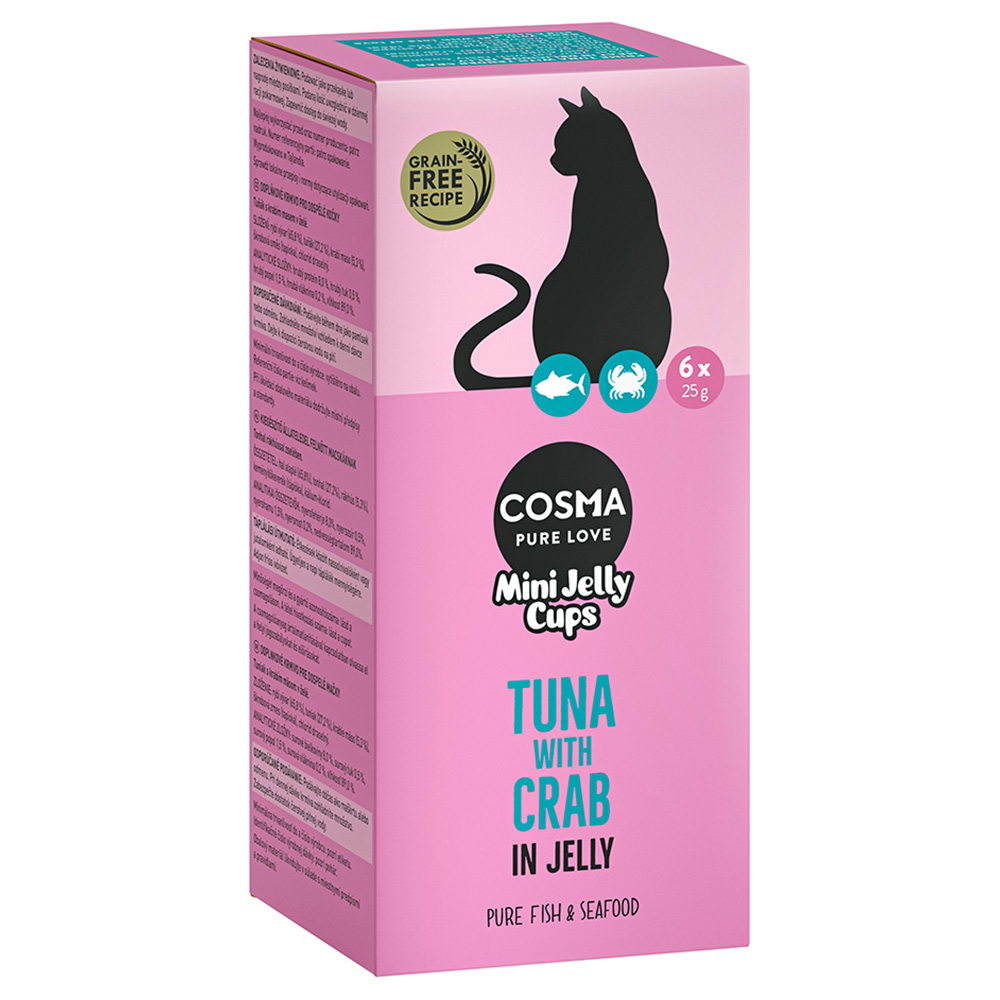 Cosma Mini Jelly Cups 24 x 25 g Snack per gatto - Tonno e Granchio