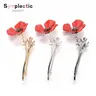 Symplectic 3D Poppy Flower Metal Pins Brooches for Women Lapel Pins Poppies Manga Enamel Pin Opium