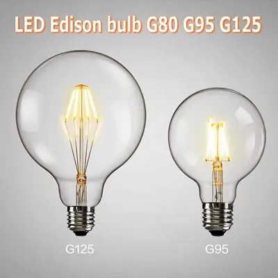 Led Filament Bulb COB Glass G80 G95 G125 Big Global light bulb 6W 10W 12W filament bulb E27 clear glass indoor lamp AC220V