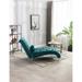 Stylish Leisure Sofa Curved Edges Velvet Concubine Sofa Chaise Reclining Lounger with Acrylic Feet, for Livingroom, Teal