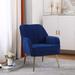 Ergonomics Accent Chair Modern Soft Velvet Arm Chair Livingroom Chair With Gold Adjustable Tapering Metal Legs, Navy