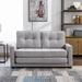 59.4" Chenille Loveseat Pull Out Sleep Sofa Bed with Side Pocket Couch