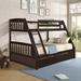 Modern Solid Wood Twin Over Full Bunk Bed with 2 Storage Drawers& Removable Ladder