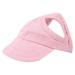 Pet Dog Sun Protection Visor Hat with Adjustable Strap Sport Hat (Pink L)