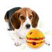 (1-pack)4 hamburger pet ball Wobble Giggle hamburger Dog Ball Strange dog toy ball Pet Ball Training Playing Ball Interactive Toy for small medium and large dog The best fun giggle sound dog toy TV