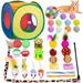 Cat Toys Set Interactive Cat Kitten Toys for Indoor Cats with Collapsible Cat Play Tunnel Tube Cat Feather Wand Teaser Rainbow Cat Bell Balls Fuzzy Ball Springs Mouse Toys for Cat Kitty