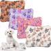 4 Pack Ultra Soft Dog Cat Bed Mat with Cute Prints Reversible Fleece Dog Crate Kennel Pad Thickened Hamster Guinea Pig Bed Cozy Dog Bed Mat Washable Pet Bed for Small Animals (13 x 18.5 Inches)