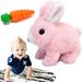 Interactive Bunny Toys for Kids Easter Rabbit Plush Interactive Toys Bunny Toys Educational Interactive Toys Bunnies Can Walk and Talk With Carrot Bunny Toys for Kids