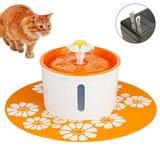 Cats and Dogs Drinking Fountains Cats and Dogs Pet Flower Drinking Fountains Automatic Silent Pet Drinking Fountains Drinking Fountains with Activated Carbon Filter with Floor Mats and Windows