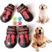 CovertSafe& Dog Boots for Dogs Non-Slip Waterproof Dog Booties for Outdoor Dog Shoes for Medium to Large Dogs 4Pcs with Rugged Sole Black-Red Size 6: ï¼ˆ2.9 x2.5 )(L*W) for 52-70 lbs