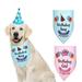 Dog Birthday Bandana Scarfs with Cute Doggie Birthday Party Hat Supplies (Blue)