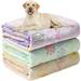 KOGSA Dog Blanket 3 Pack Dog Blankets for Dogs Cat Washable Pet Blanket 41 x 31 Soft Pet Mat Throw Cover for Kennel Crate Bed Cute Paw Pattern Waterproof Dog Blanket(Purple 1-Brown 1-Green 1)